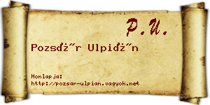 Pozsár Ulpián névjegykártya